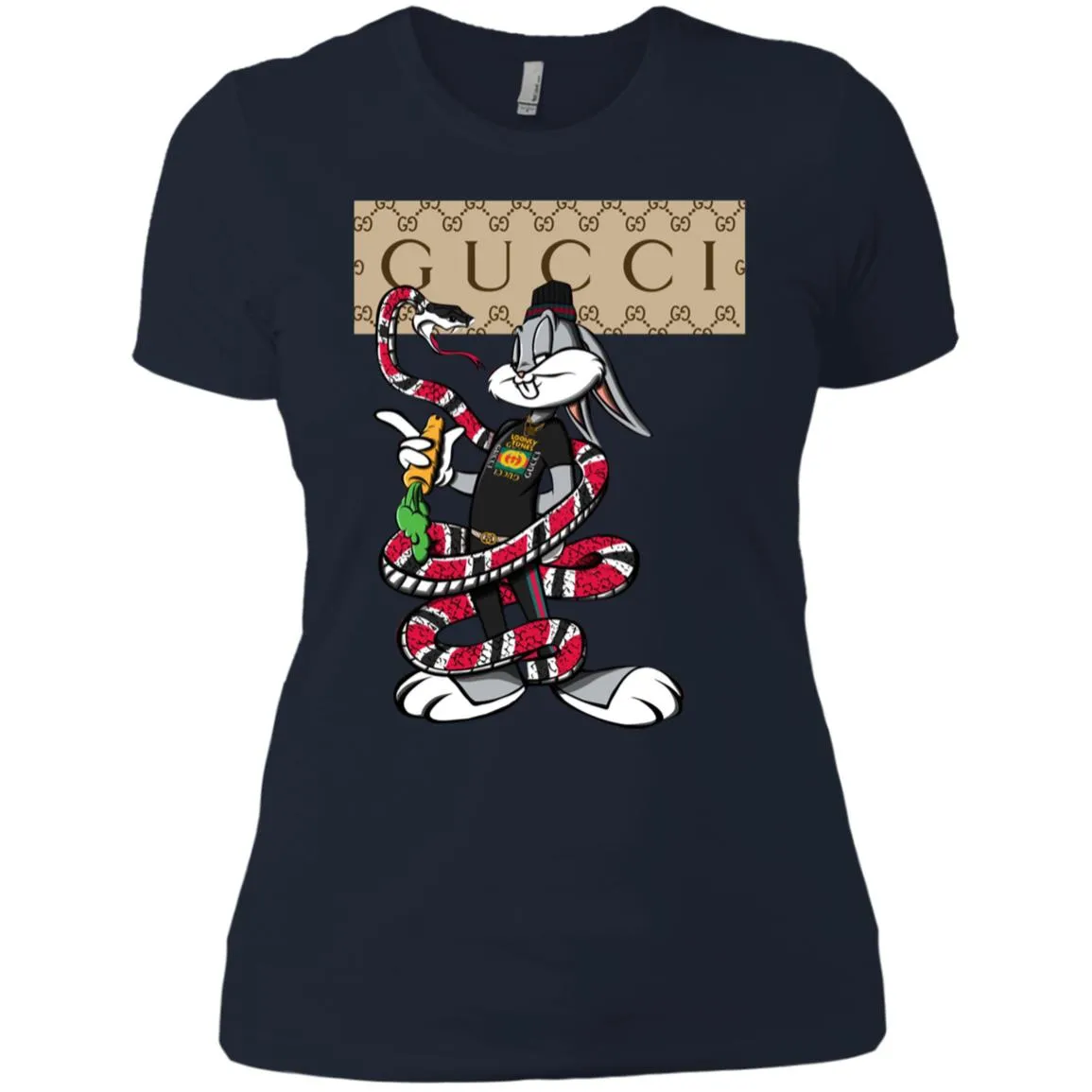 Gucci Rabbit Snake Gift Birthday T-shirt Women Cotton T-Shirt