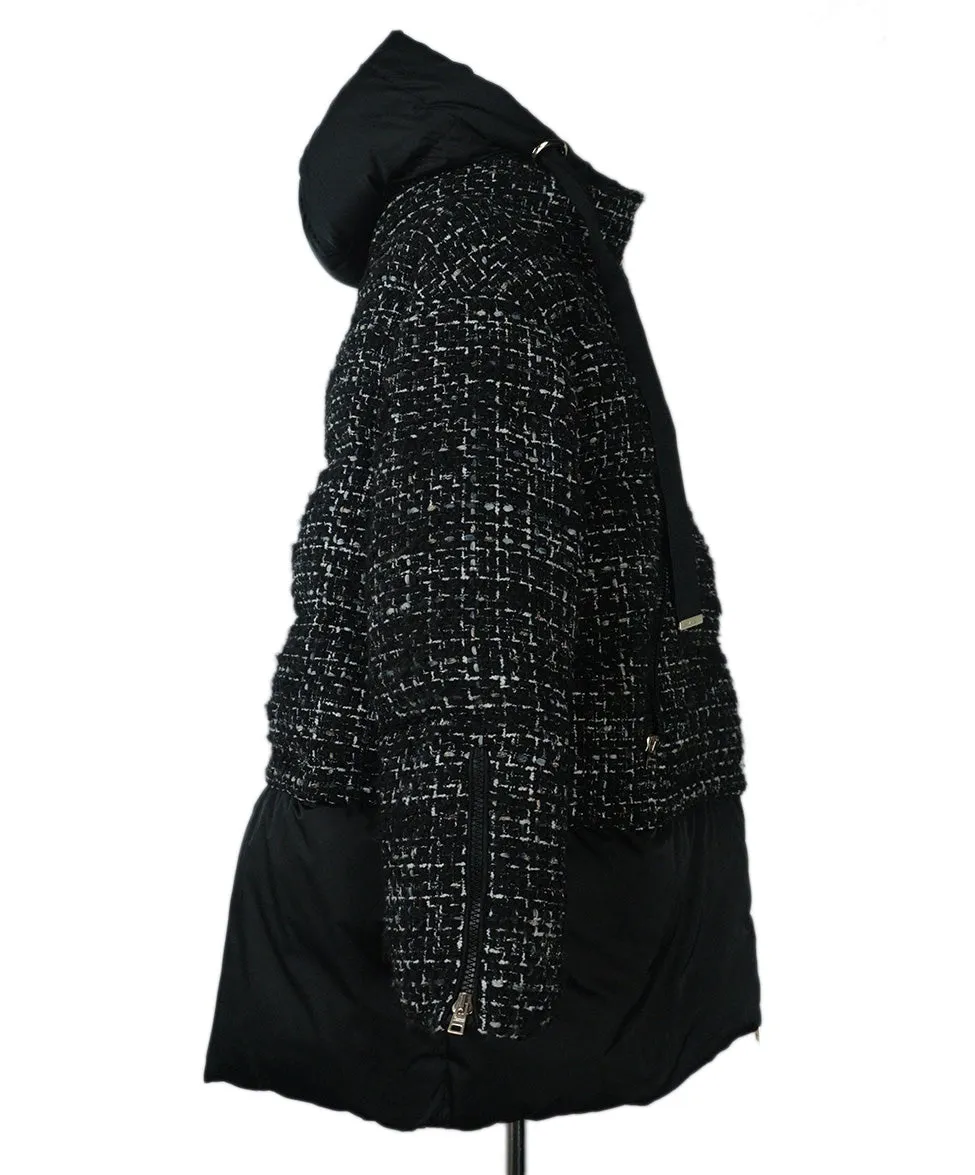 Herno B&W Tweed Down Coat sz 8