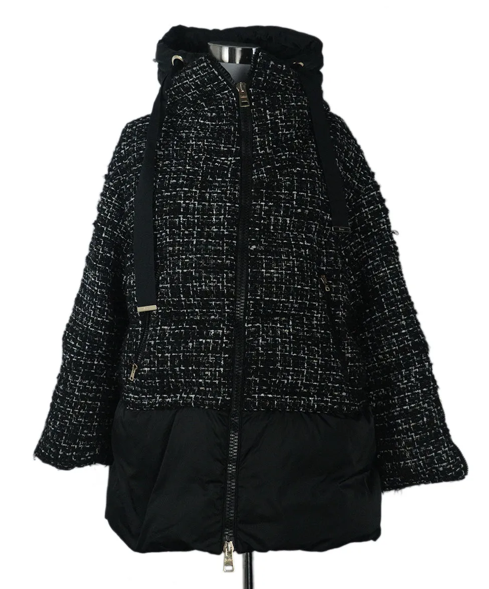 Herno B&W Tweed Down Coat sz 8