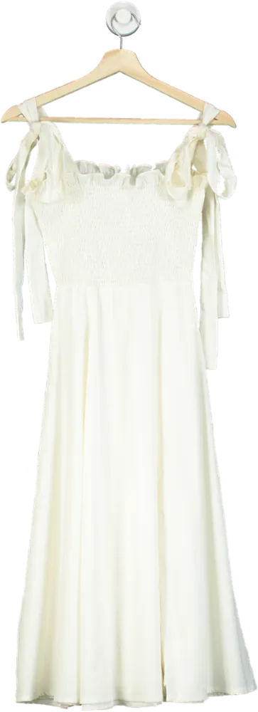 House of CB White Sleeveless Midi Dress UK S