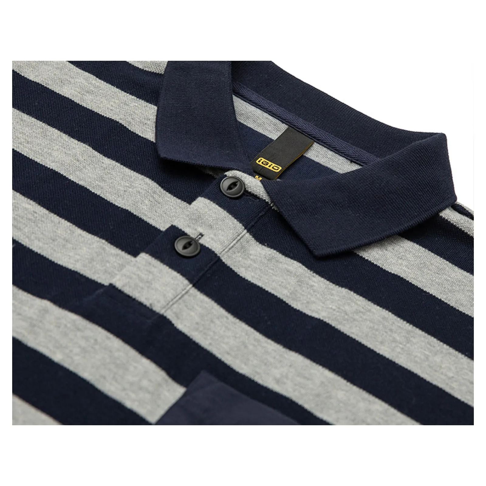 Japanese Striped Polo Pullover Men's T-shirt