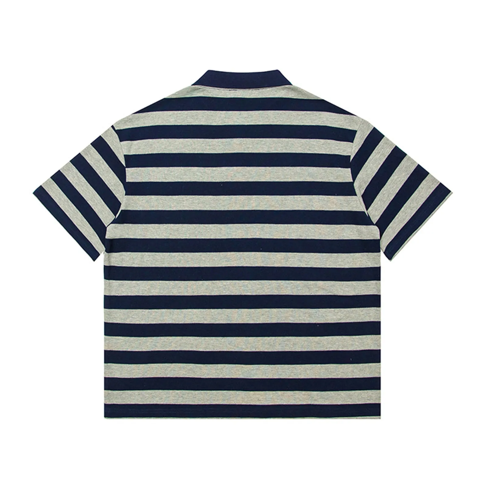 Japanese Striped Polo Pullover Men's T-shirt