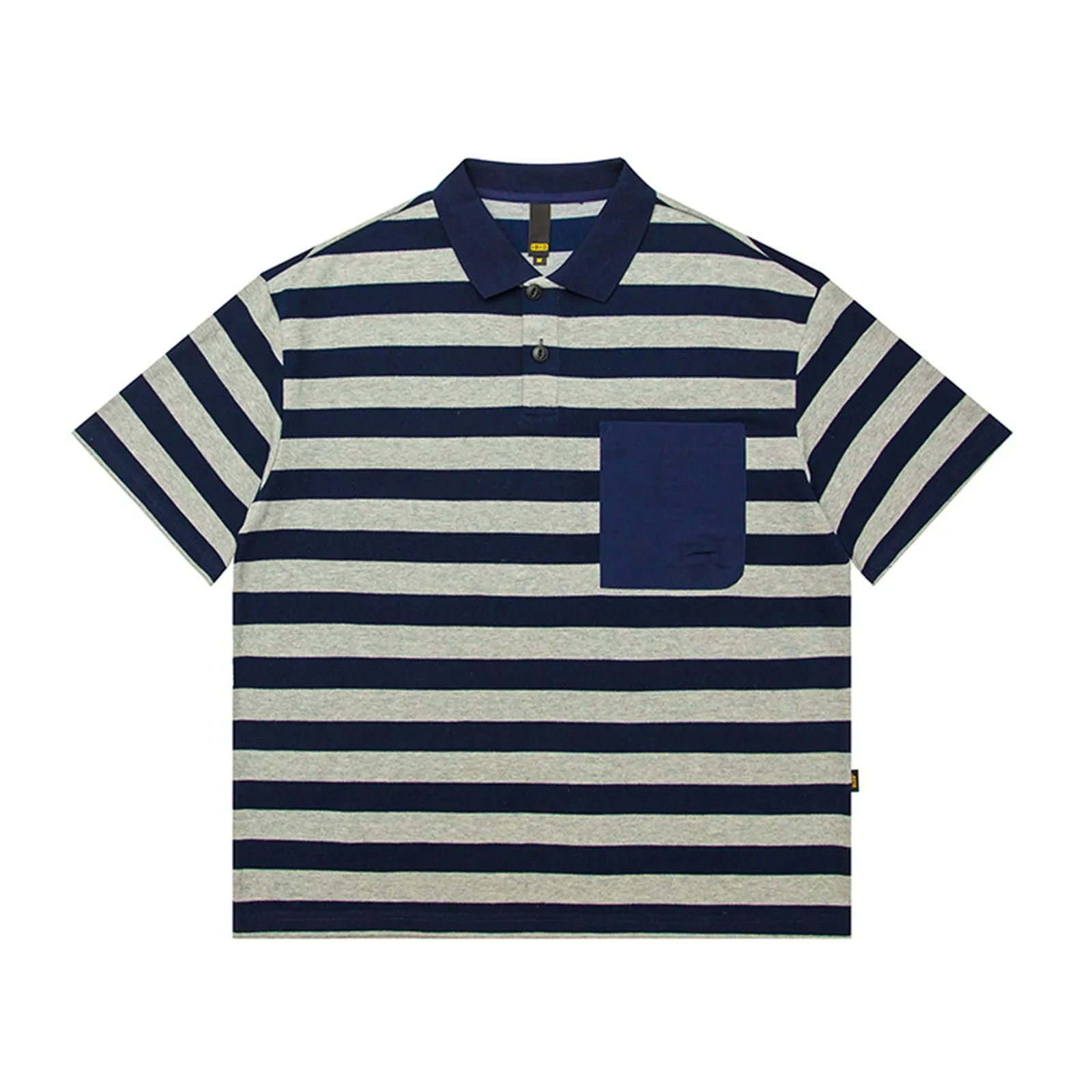 Japanese Striped Polo Pullover Men's T-shirt