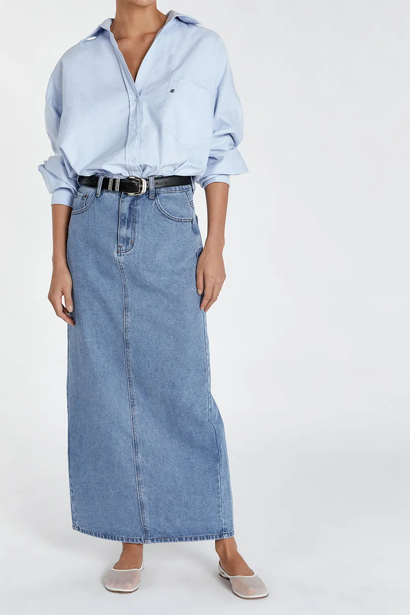 JOPLIN VIN/BLUE DENIM MIDI SKIRT