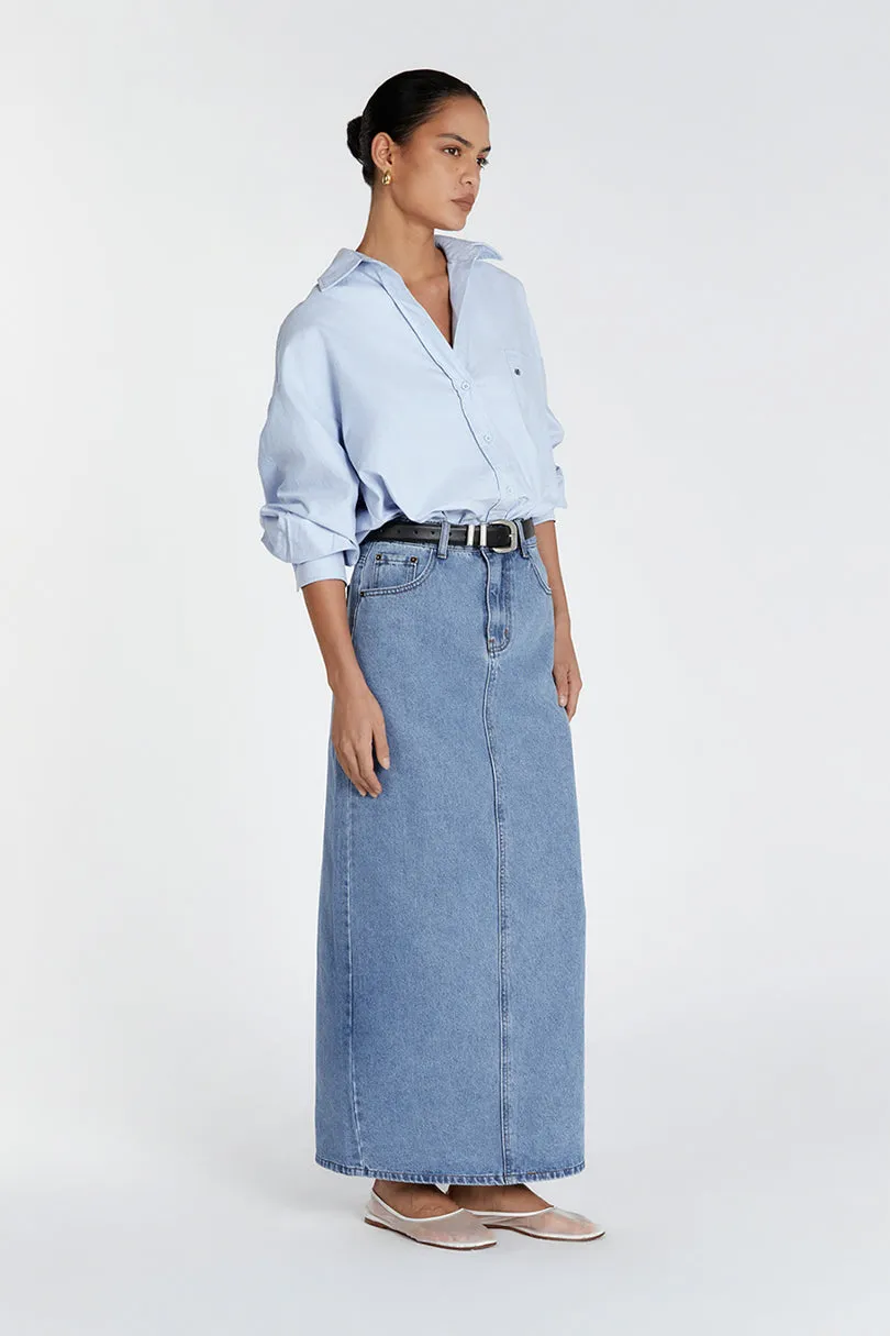 JOPLIN VIN/BLUE DENIM MIDI SKIRT