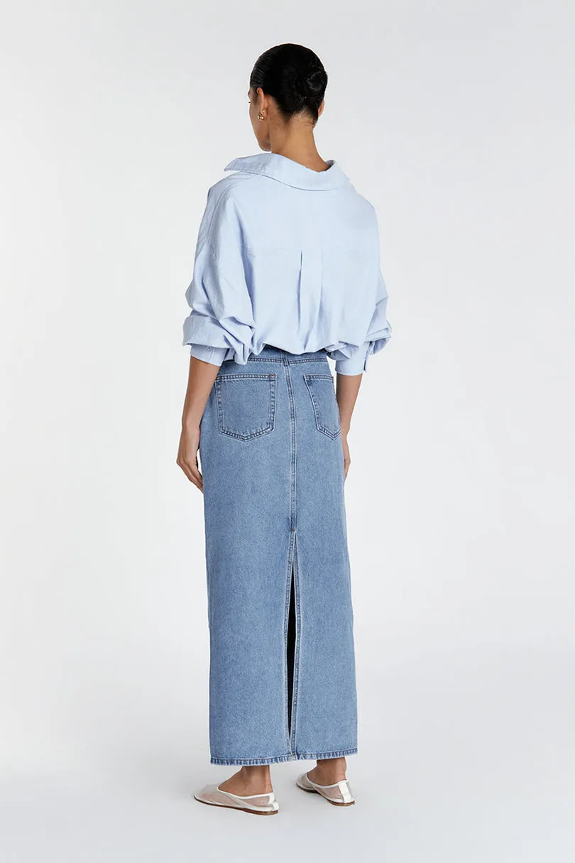 JOPLIN VIN/BLUE DENIM MIDI SKIRT