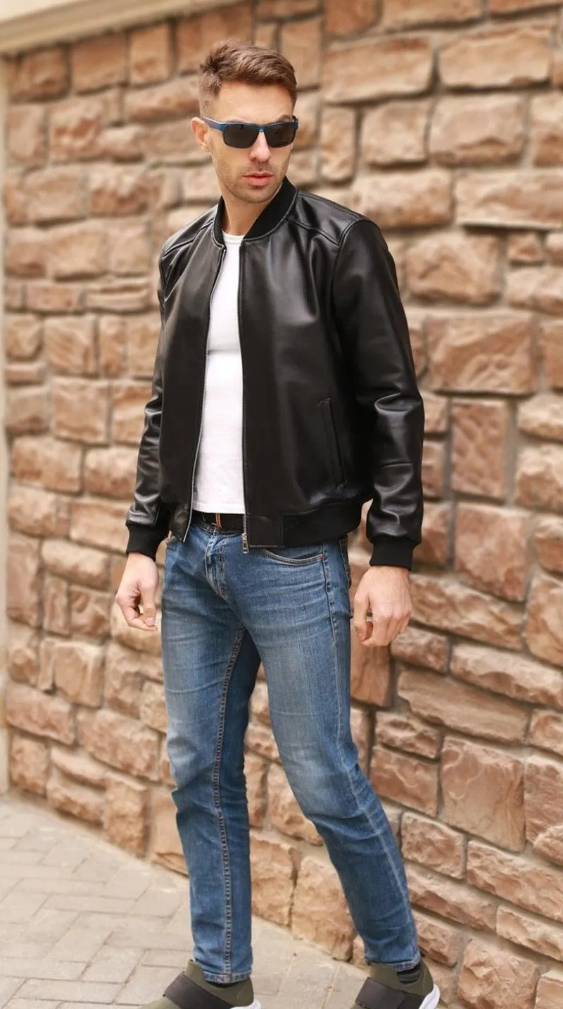 Jorah Men's Classic Bomber Leather Jacket