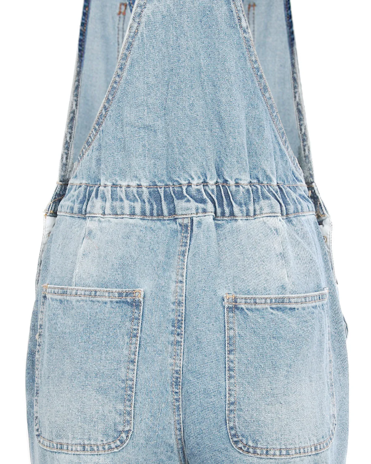 JUNIOR NON-STRETCH DENIM DESTROYED OVERALLS