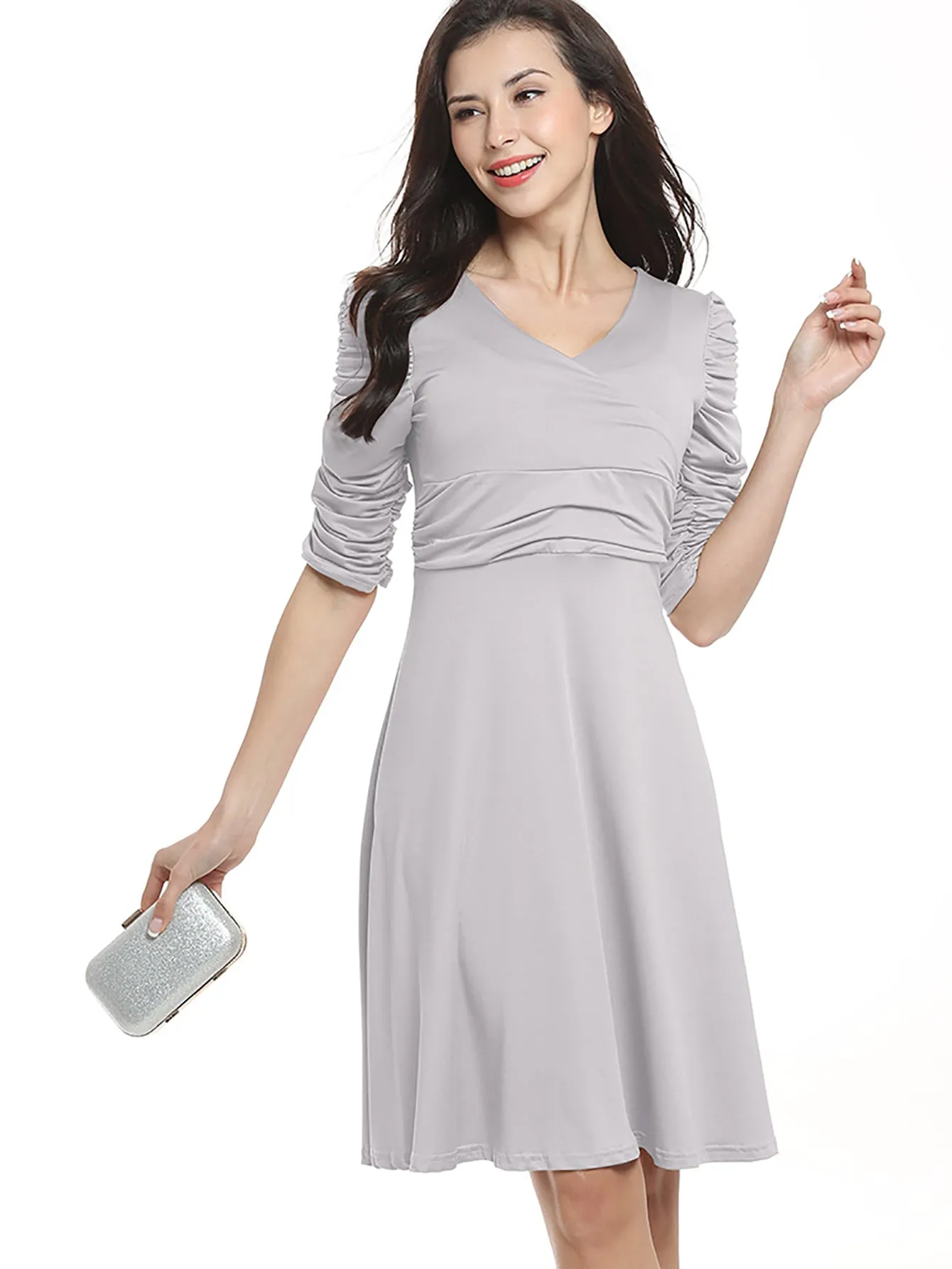 KittenAlarm - Slim-fit pleated dress