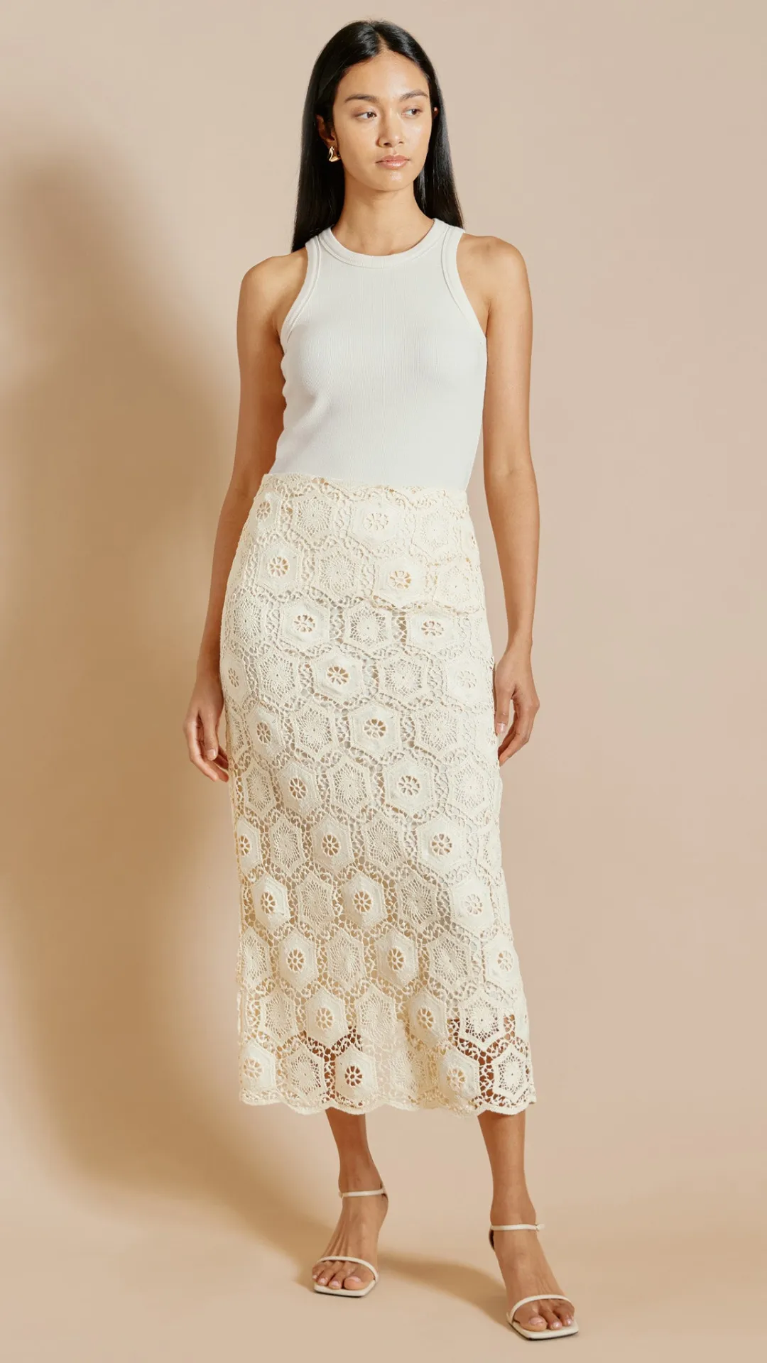 Lace Midi Skirt by Albaray