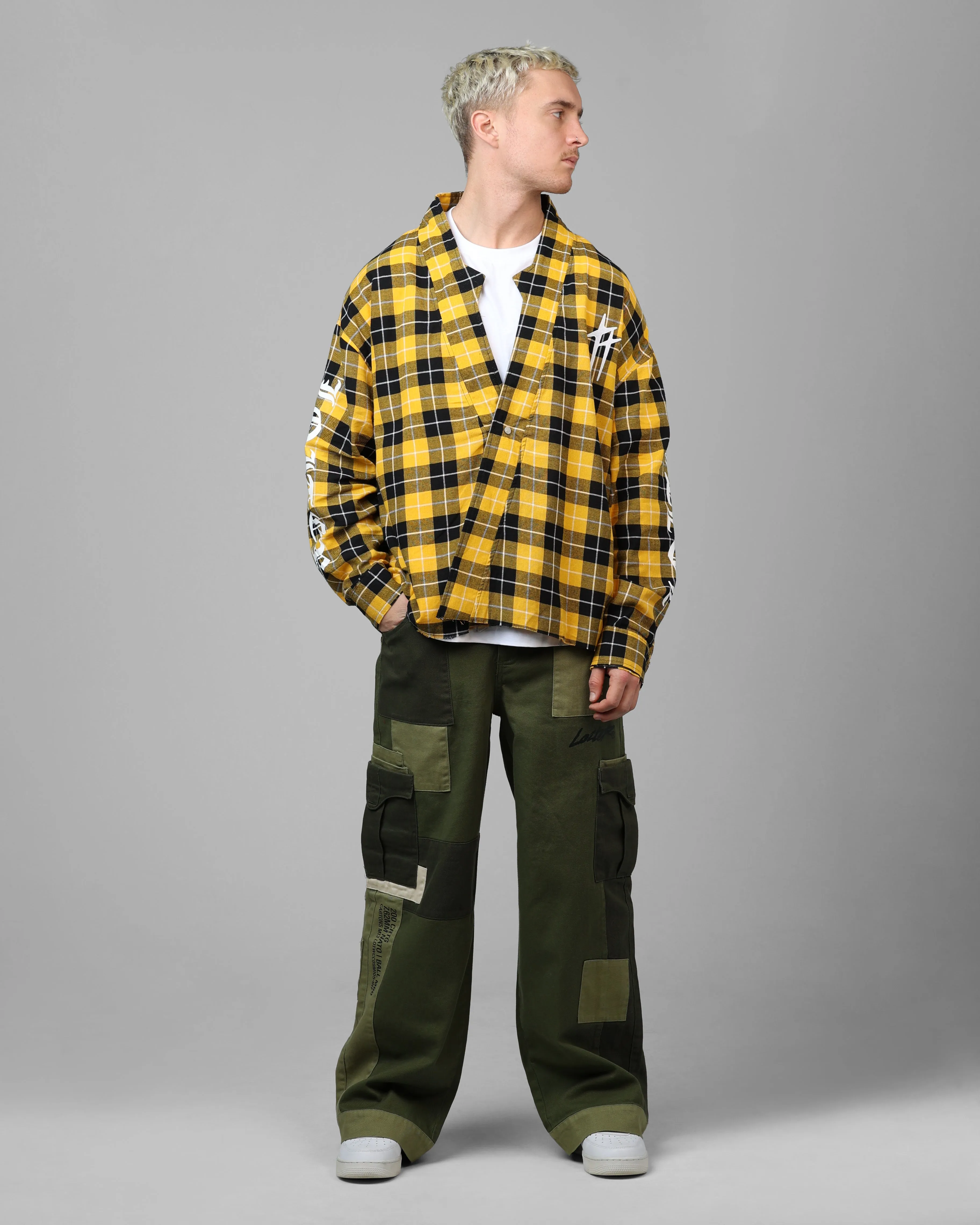 Loiter Kimono Flannel Yellow/Black