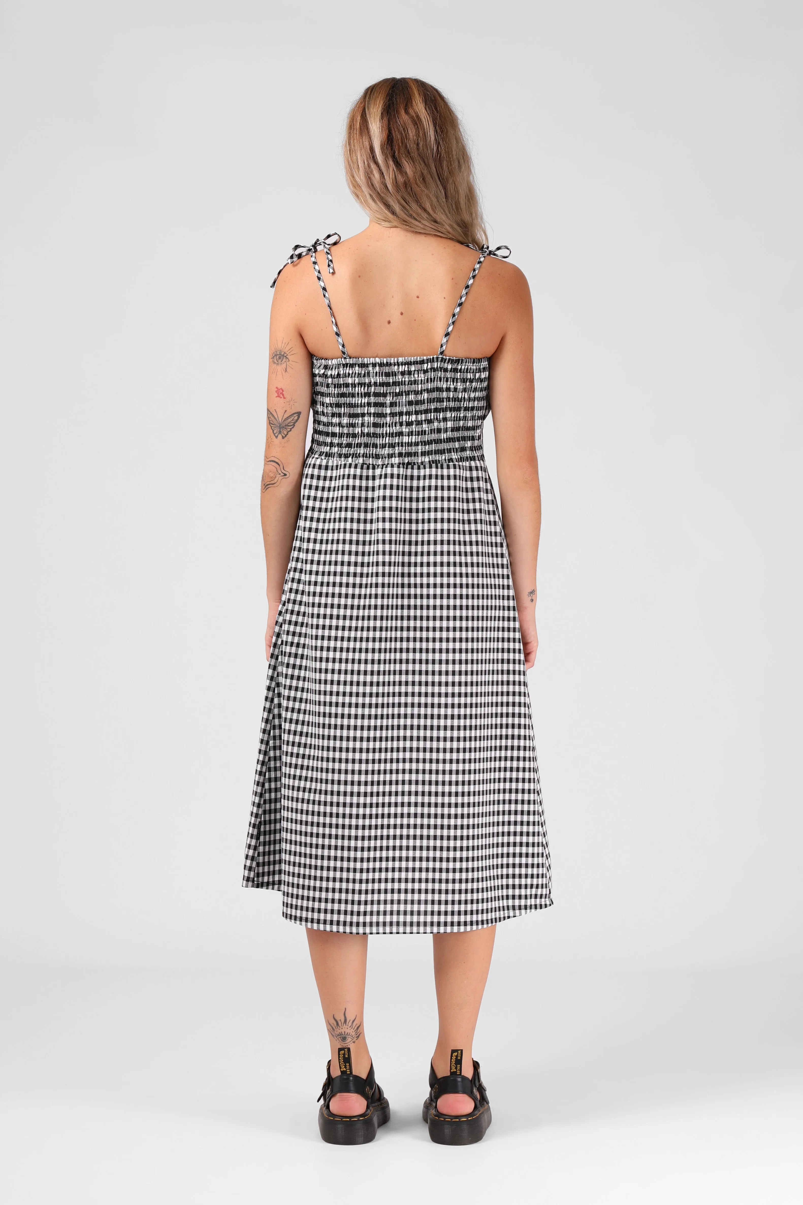 Lola Midi Dress - BW Gingham