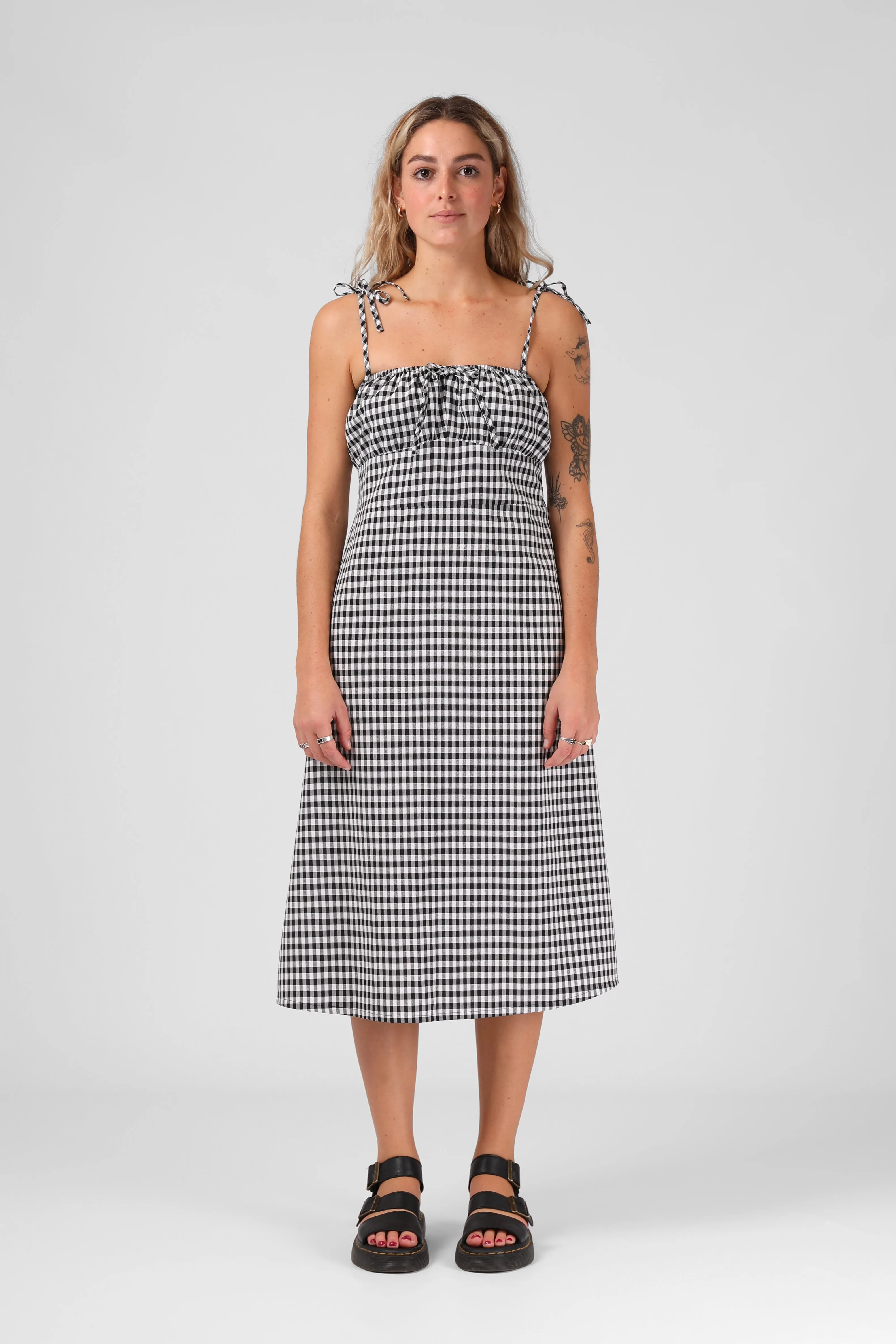 Lola Midi Dress - BW Gingham