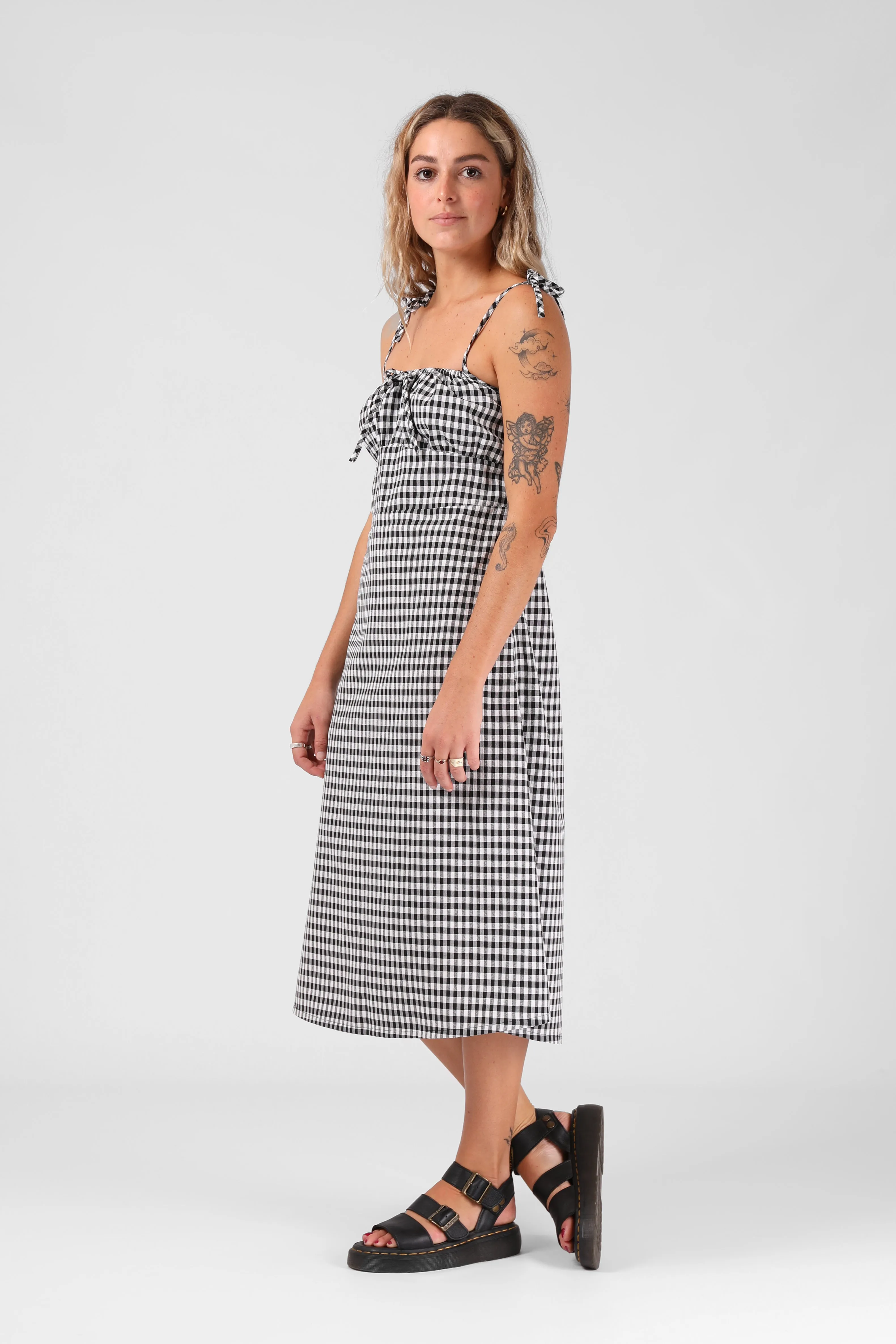 Lola Midi Dress - BW Gingham