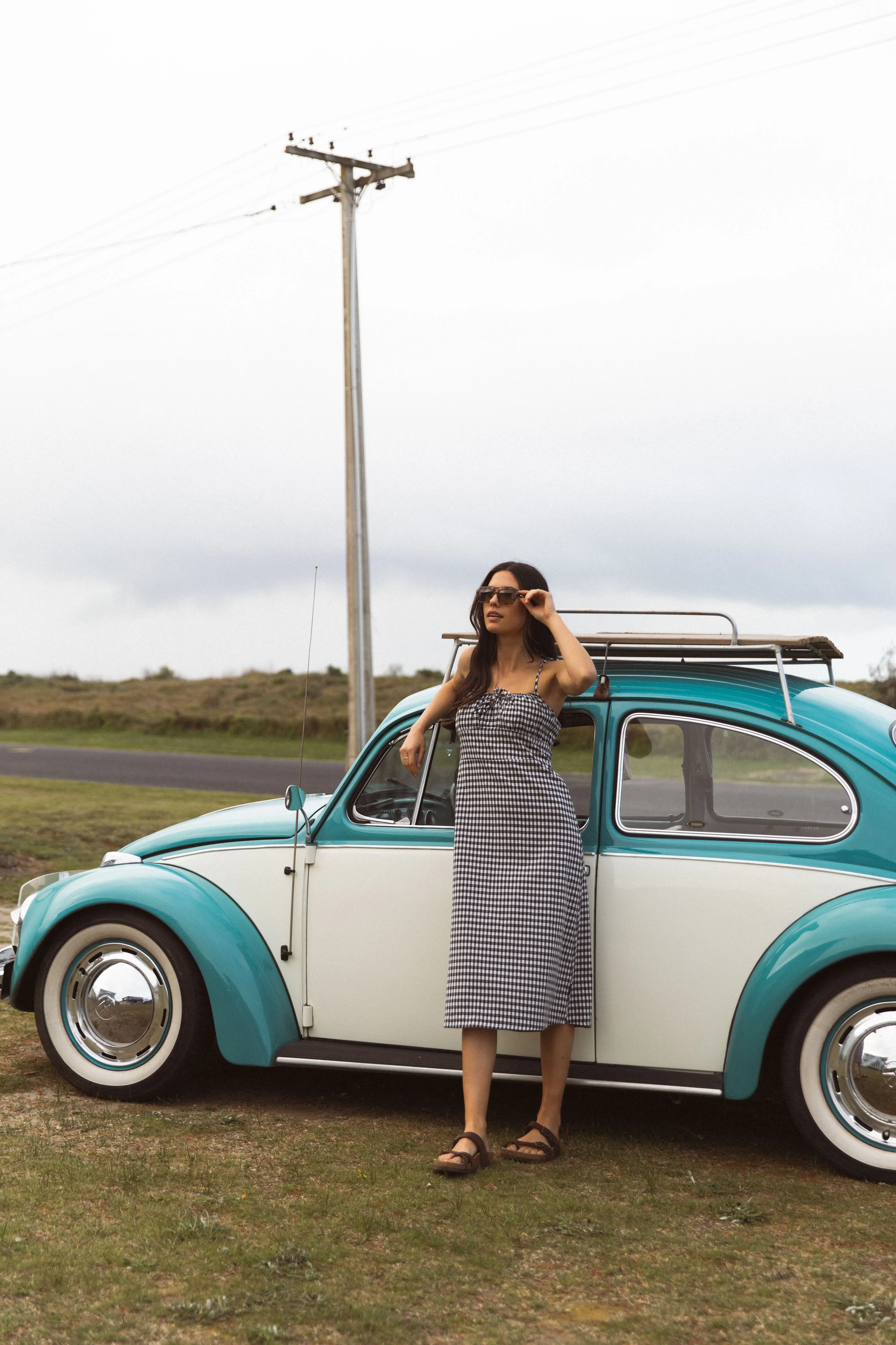 Lola Midi Dress - BW Gingham