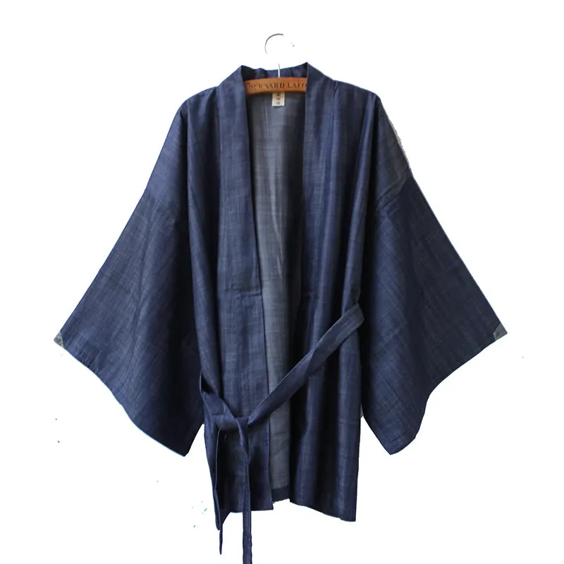 Loose Fit Denim Kimono Cardigan