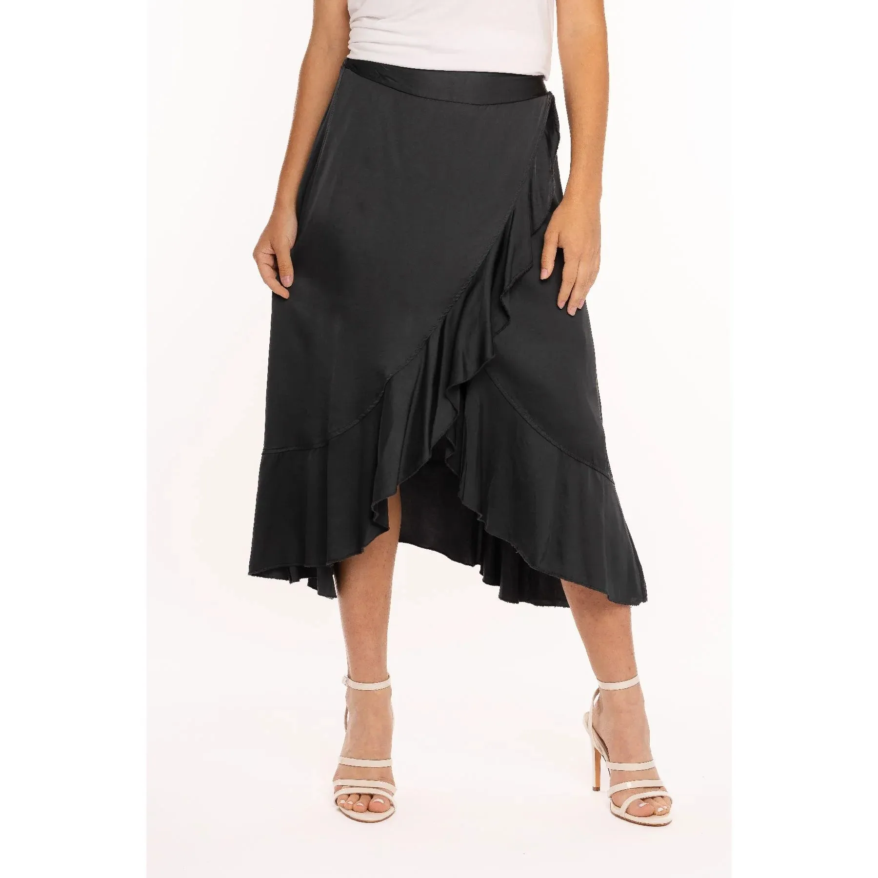 Made in Italy Ruffle Skirt | Anthracite   Violet