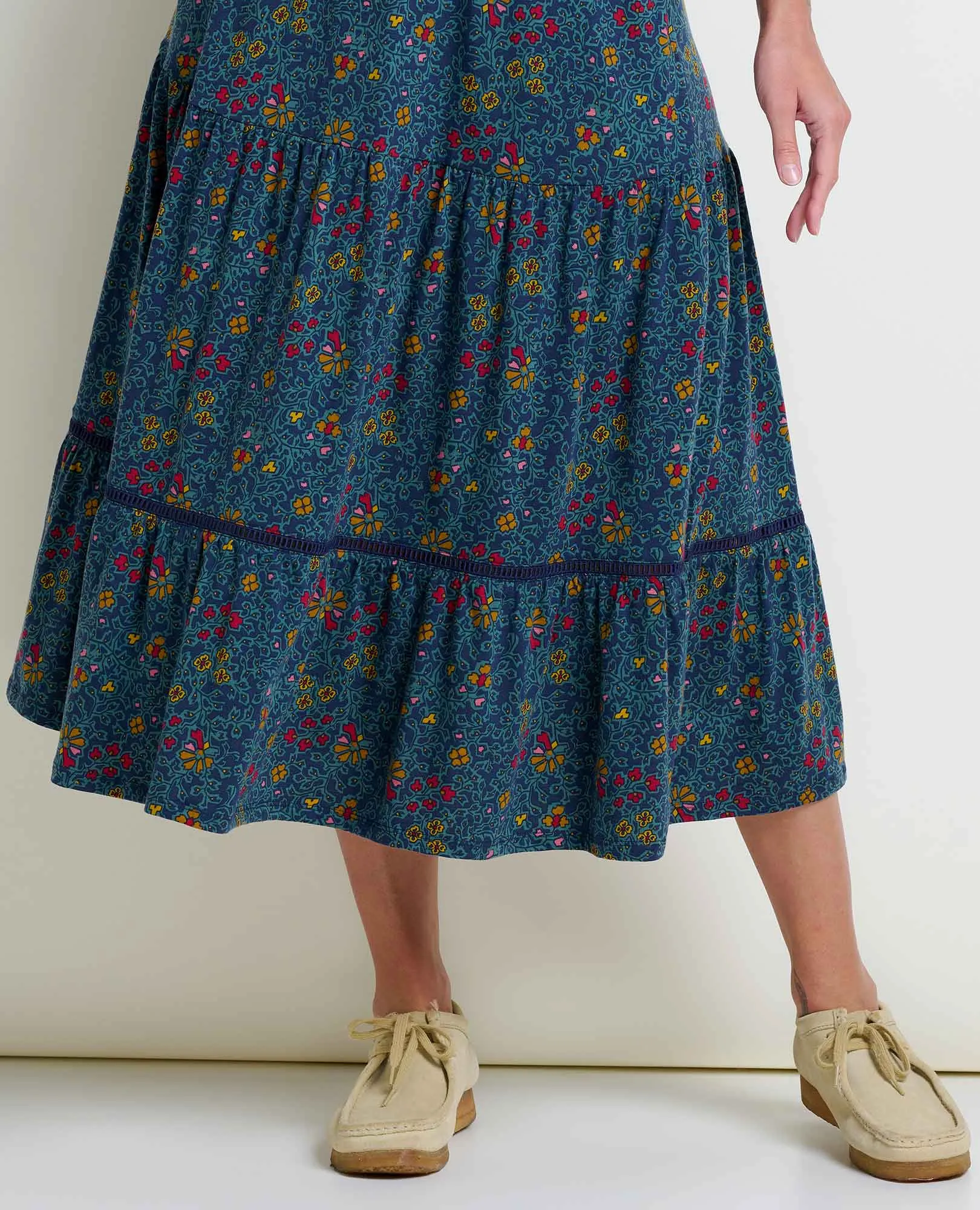 Marigold Tiered Midi Skirt