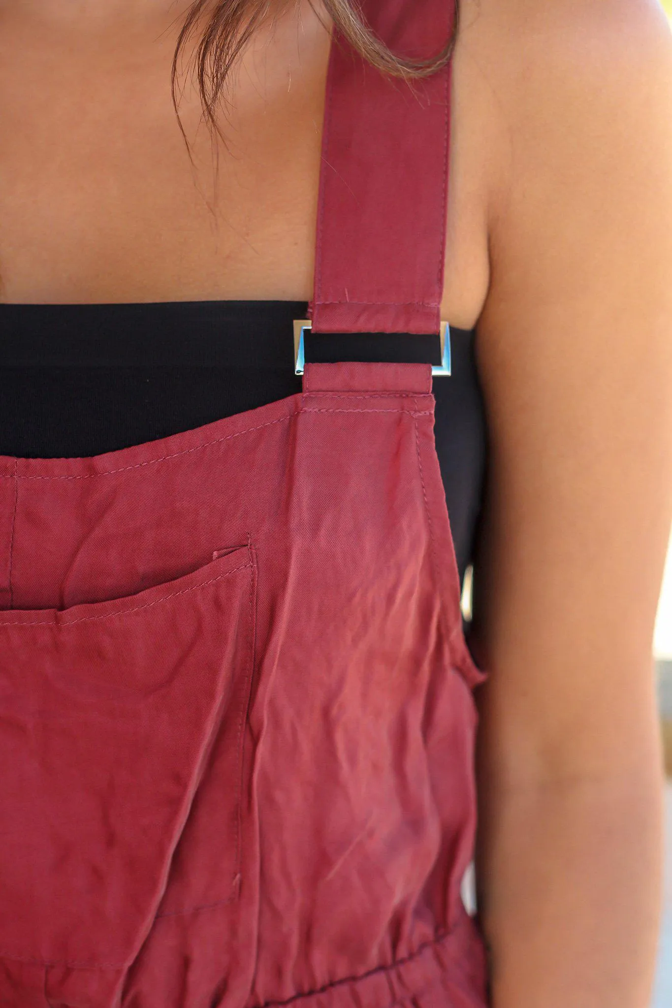 Maroon Overall Romper