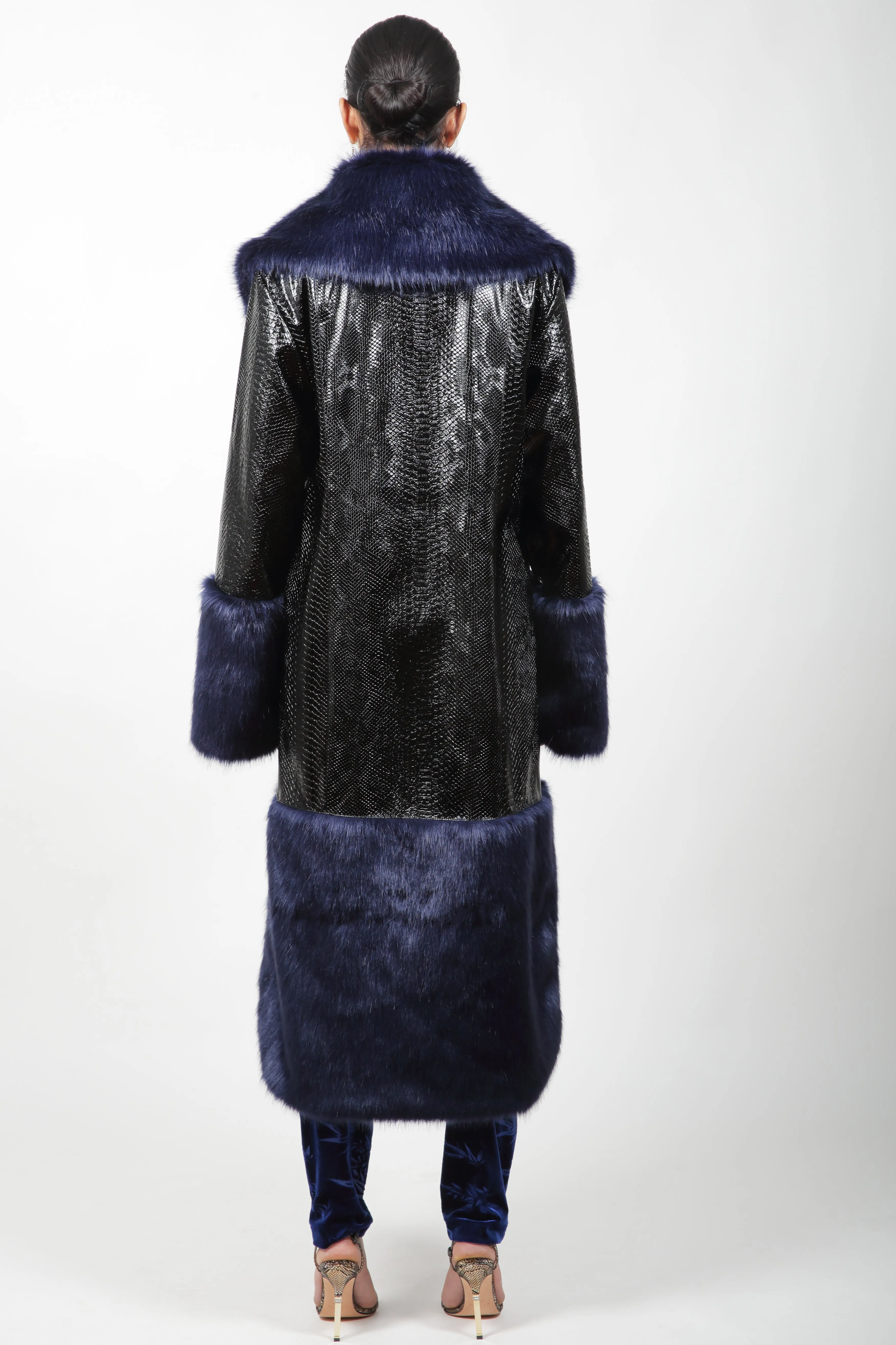 Maxi Blue Croc Coat