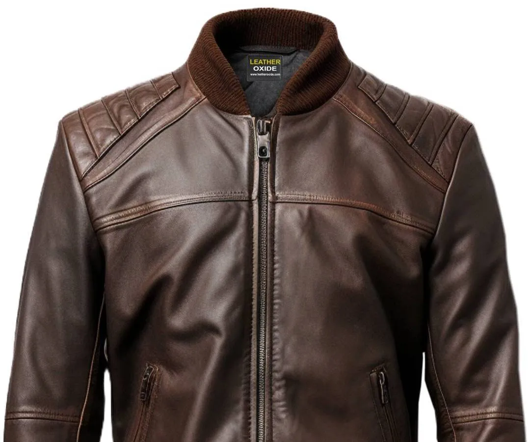 Men Dark Brown Leather Jacket - Dark Brown Jacket