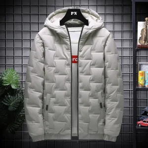 Men's Jacket Short Warm Hooded Cotton Jacket Men