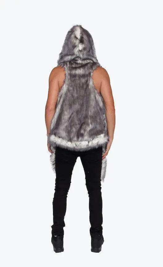 Men's LED Fur Vest in "Just The Tip-Gray"