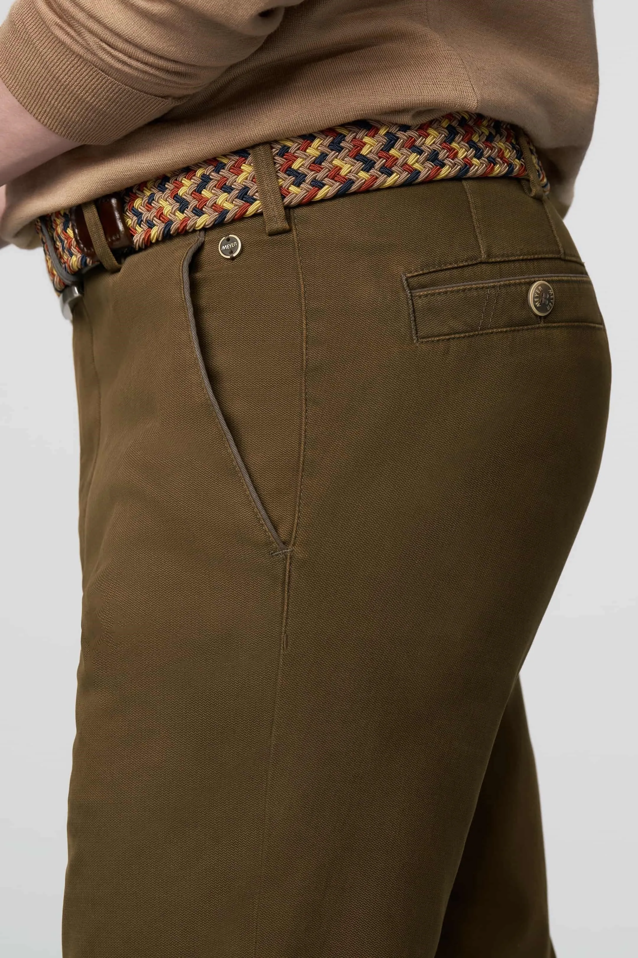 MEYER New York Trousers - 5617 Fine Texture Chinos - Caramel