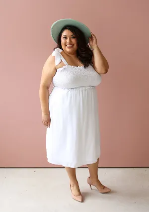 MINNIE White Midi Dress