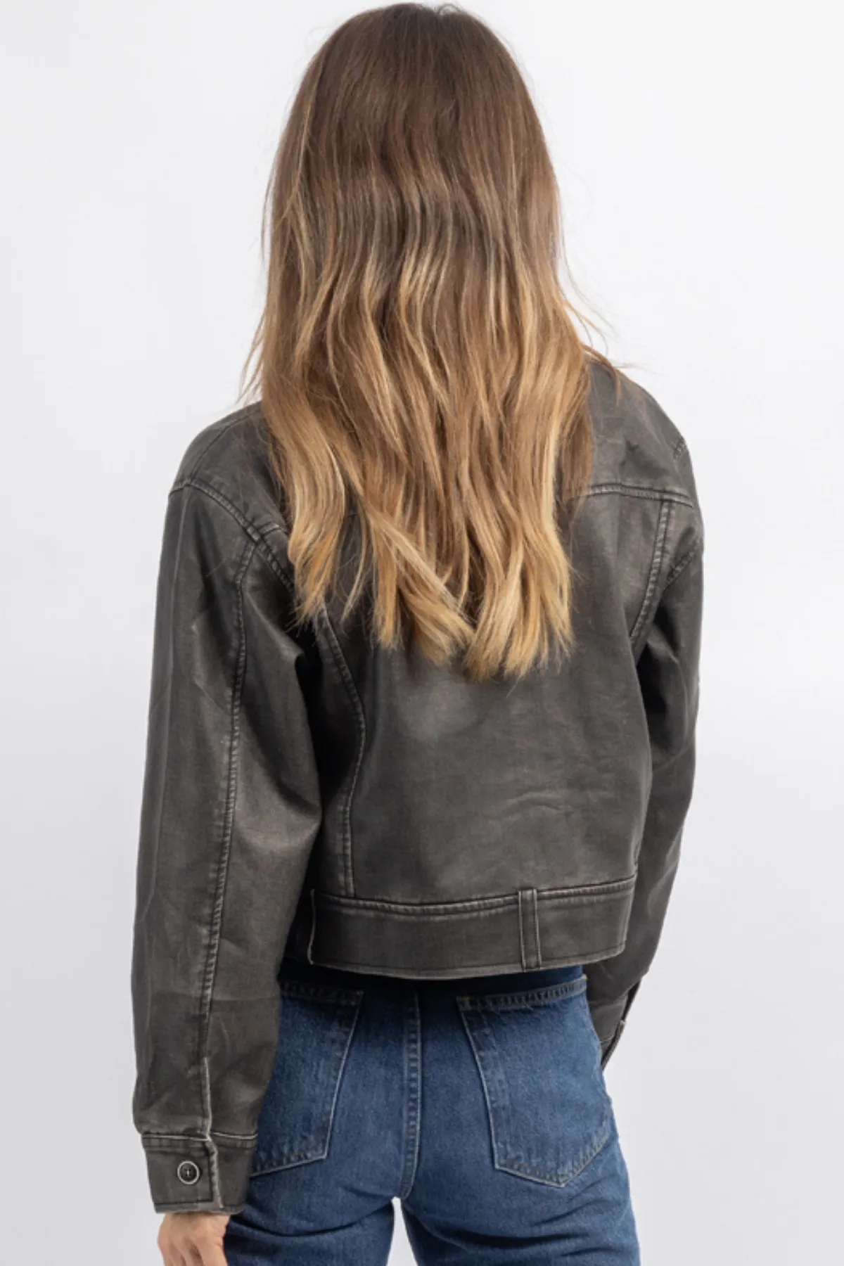 MONTREUX LEATHER CROP JACKET