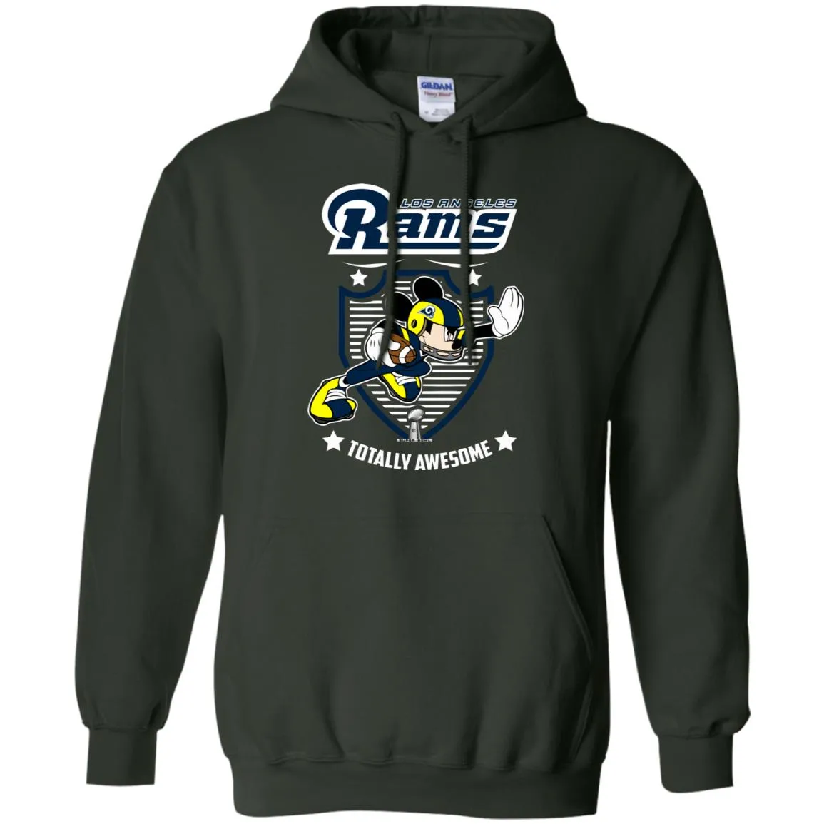 Nfl – Los Angeles Rams Totally Awesome Mickey Mouse Super Bowl 2019 Football Pullover Hoodie Sweatshirt