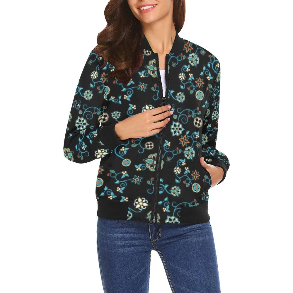 Ocean Bloom Bomber Jacket for Women