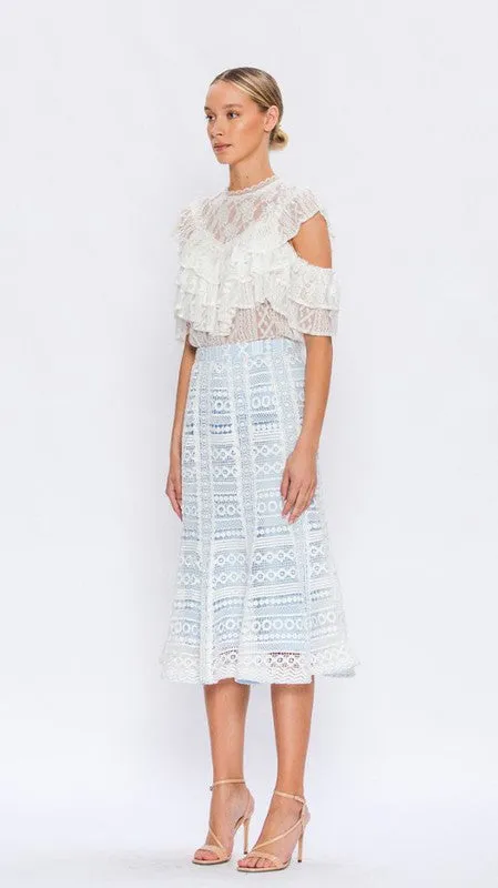 Olivia Lace A Line Midi Skirt