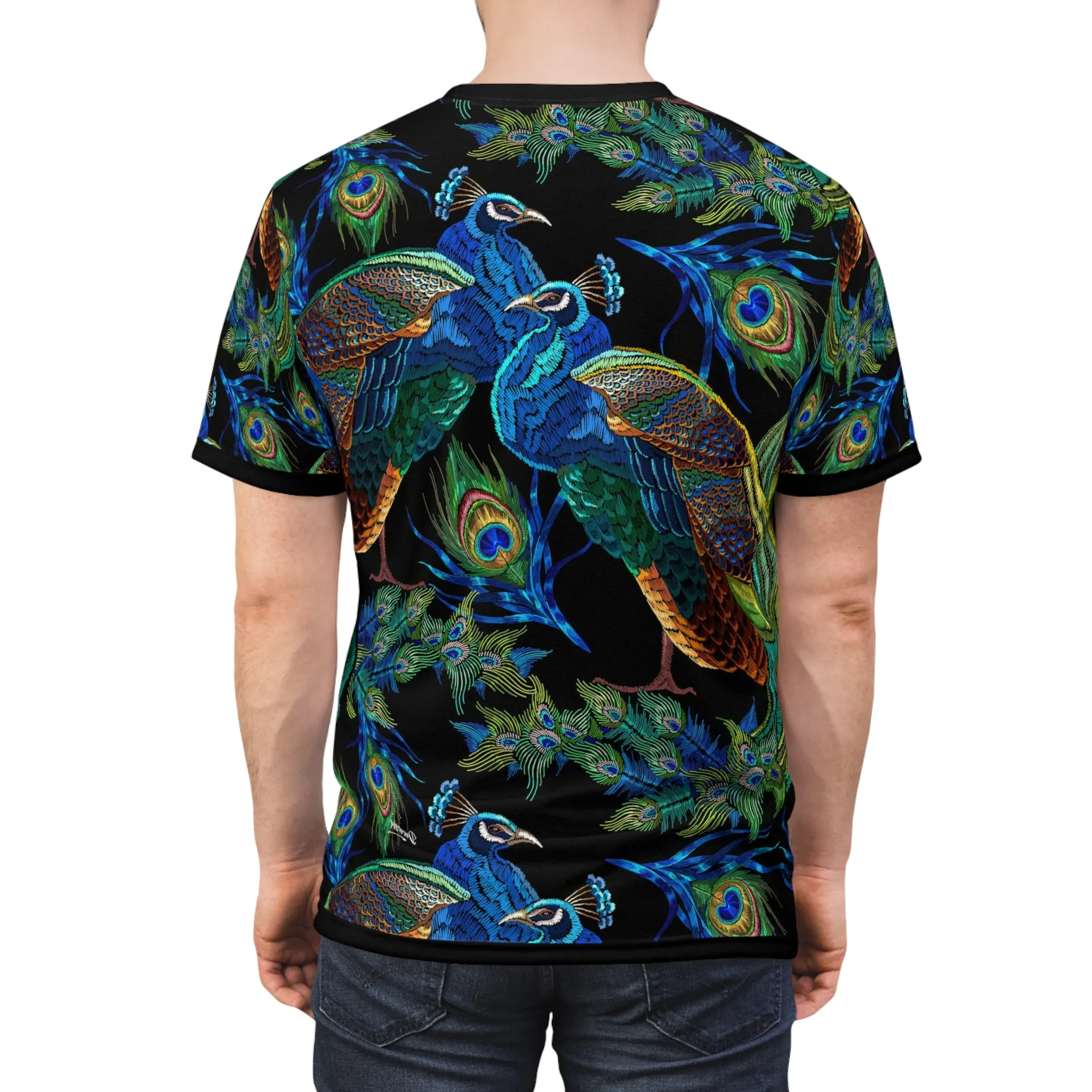 Peacock T-Shirt Unisex All Over Print Tee Best Seller Peacock Print  Unisex T-Shirt | D20029