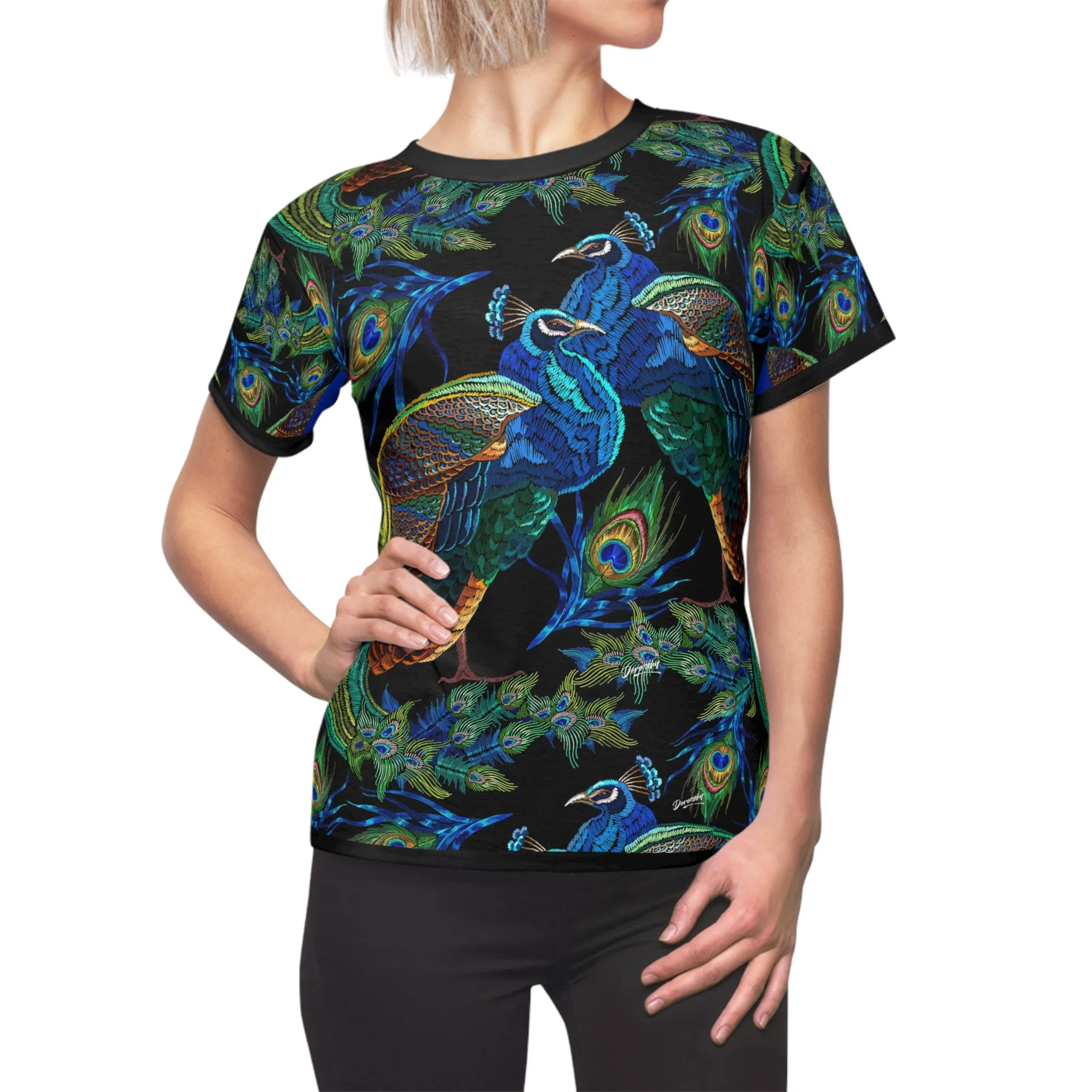 Peacock T-Shirt Unisex All Over Print Tee Best Seller Peacock Print  Unisex T-Shirt | D20029