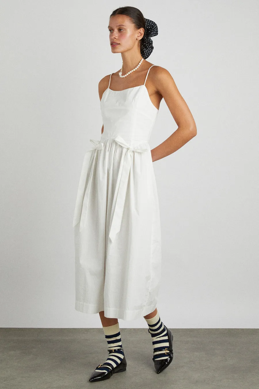 penelope apron dress - white