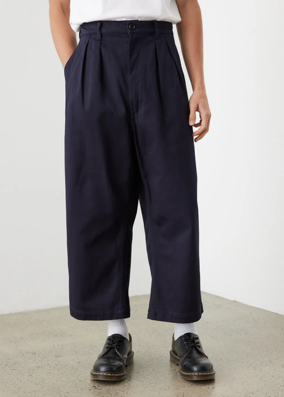 Pleated Cotton Chinos