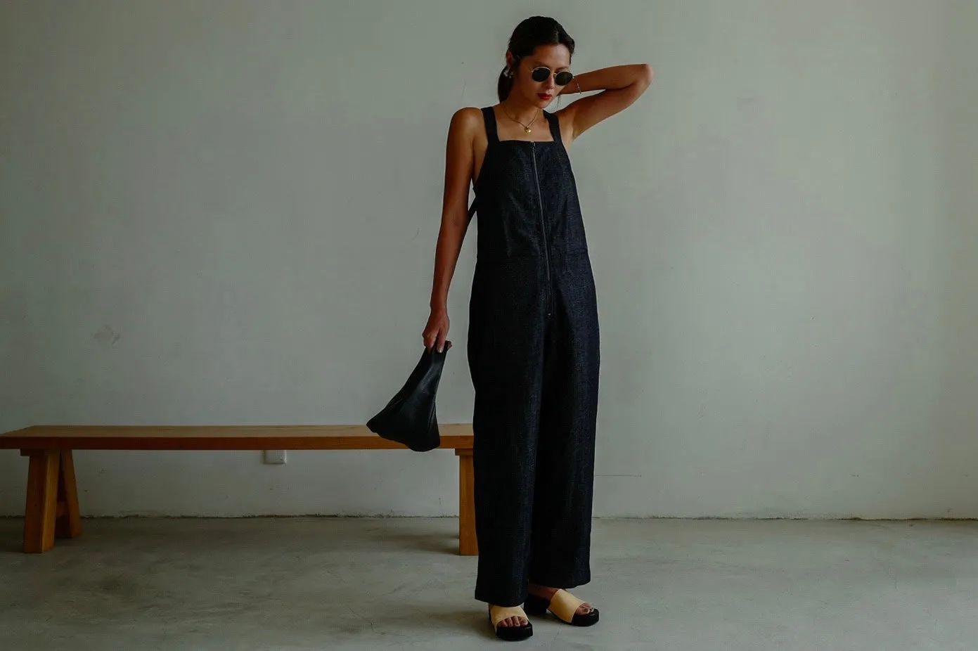 PREMIUM UNWASHED DENIM JUMPSUIT