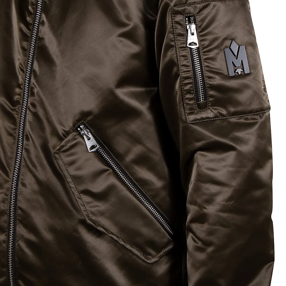 Ragnar Satin Bomber Jacket | Army