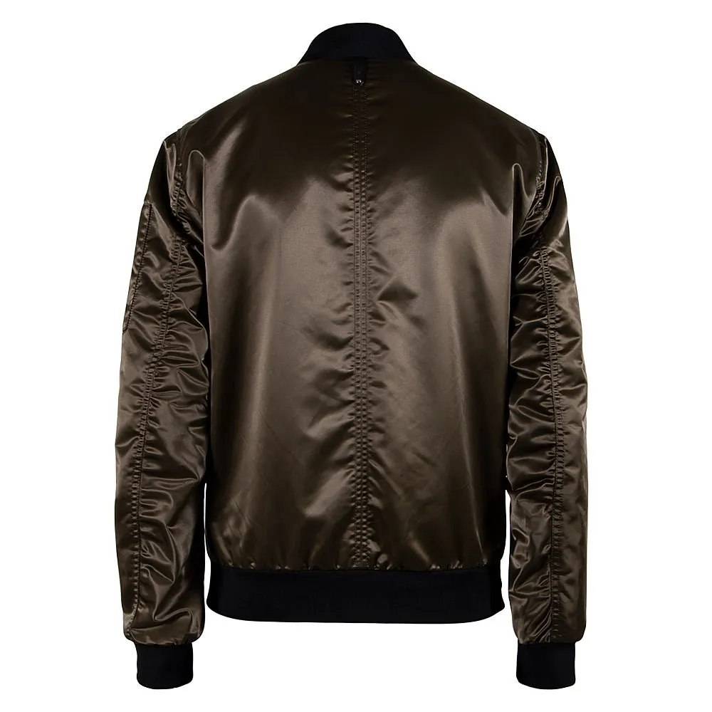 Ragnar Satin Bomber Jacket | Army