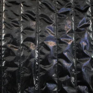 Ready Quilted Polyester Jacketing - Timmy - Shiny Black