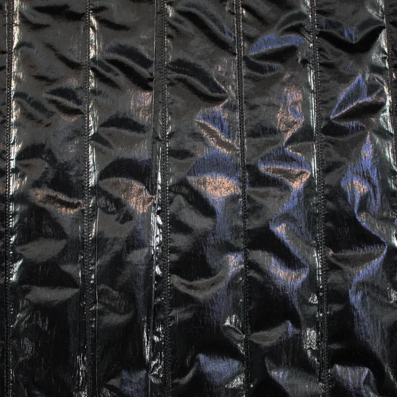 Ready Quilted Polyester Jacketing - Timmy - Shiny Black