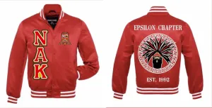 Red Satin Bomber Jacket