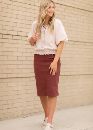 Remi Rosewood Denim Midi Skirt - FINAL SALE