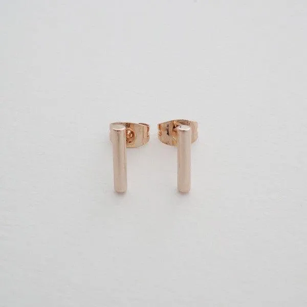 Round Midi Bar Stud Earrings