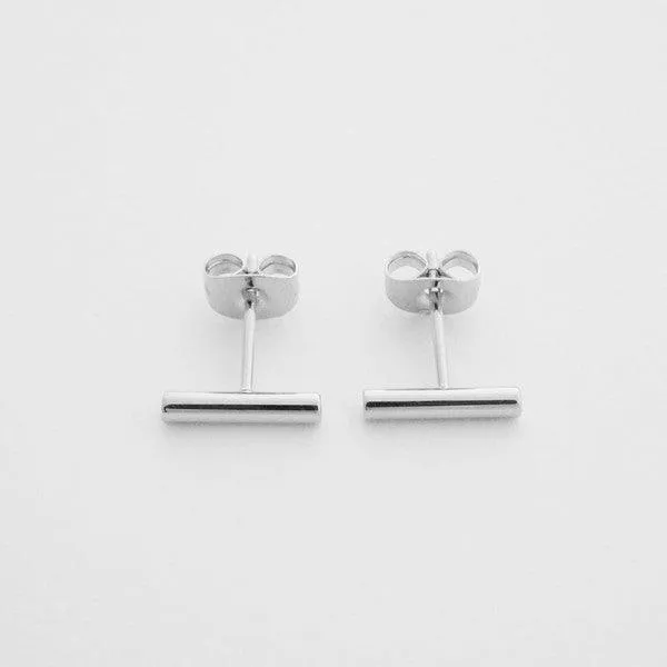 Round Midi Bar Stud Earrings