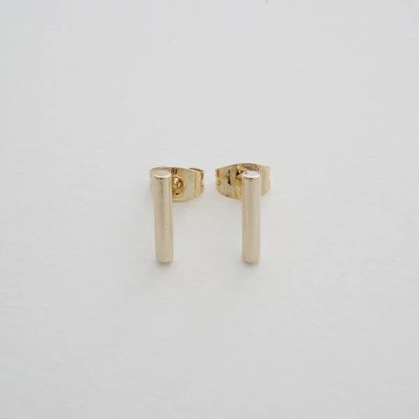 Round Midi Bar Stud Earrings