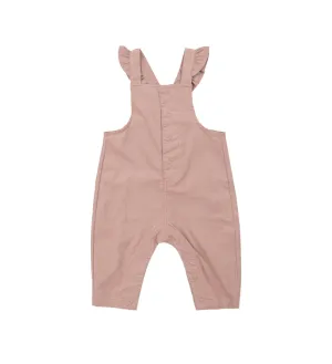 Ruffle Overall - Cord Misty Rose