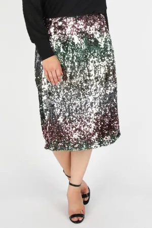 Sequin Midi Skirt (Plus Size)