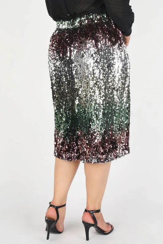 Sequin Midi Skirt (Plus Size)